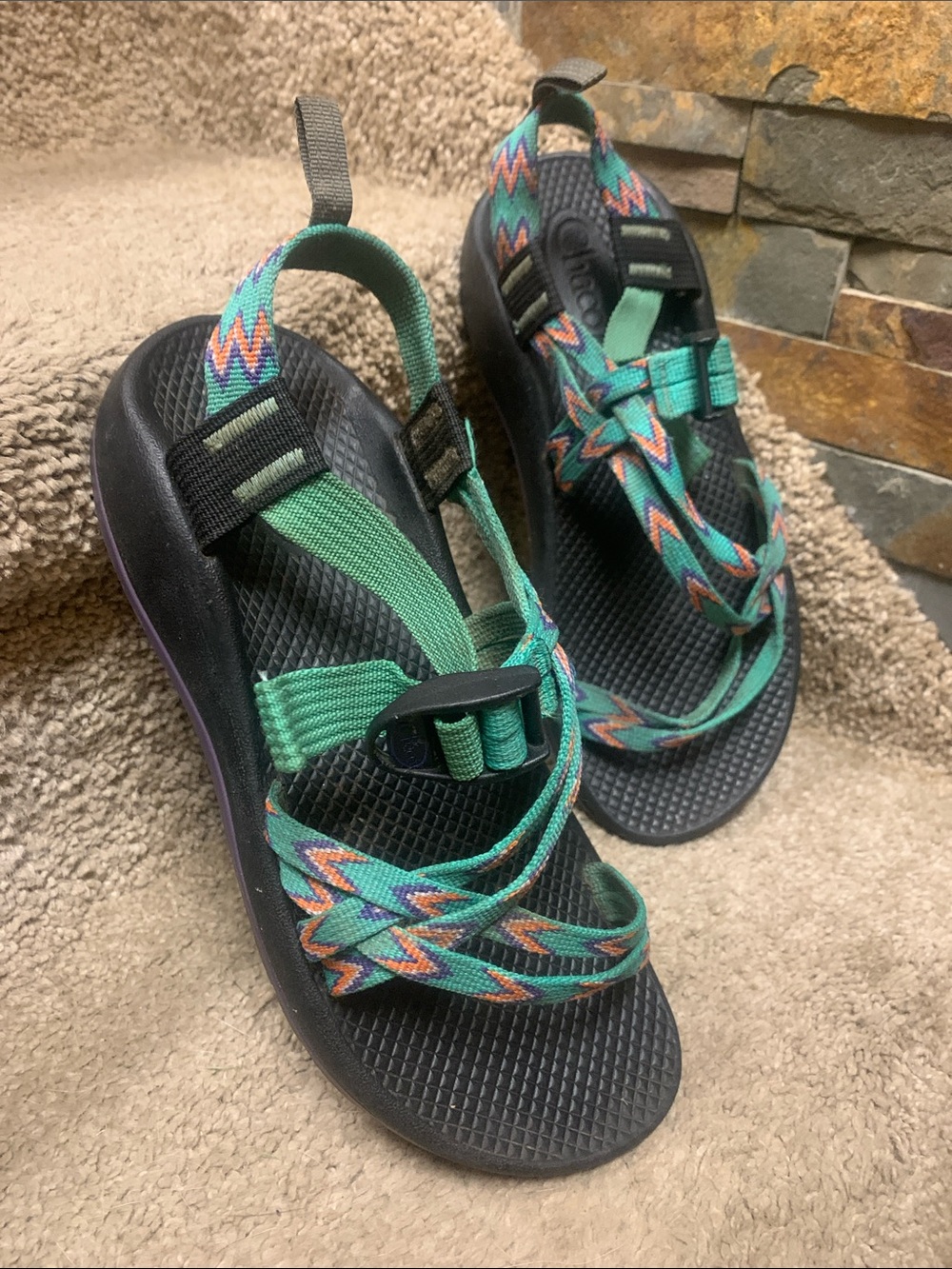 Green Multicolor Strappy Outdoor Sandals 6
